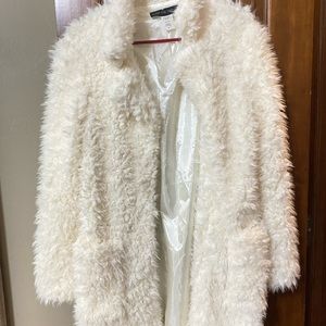 Faux fur long coat